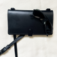 matte black leather crossbody wallet 