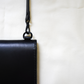 matte black leather crossbody wallet hardware