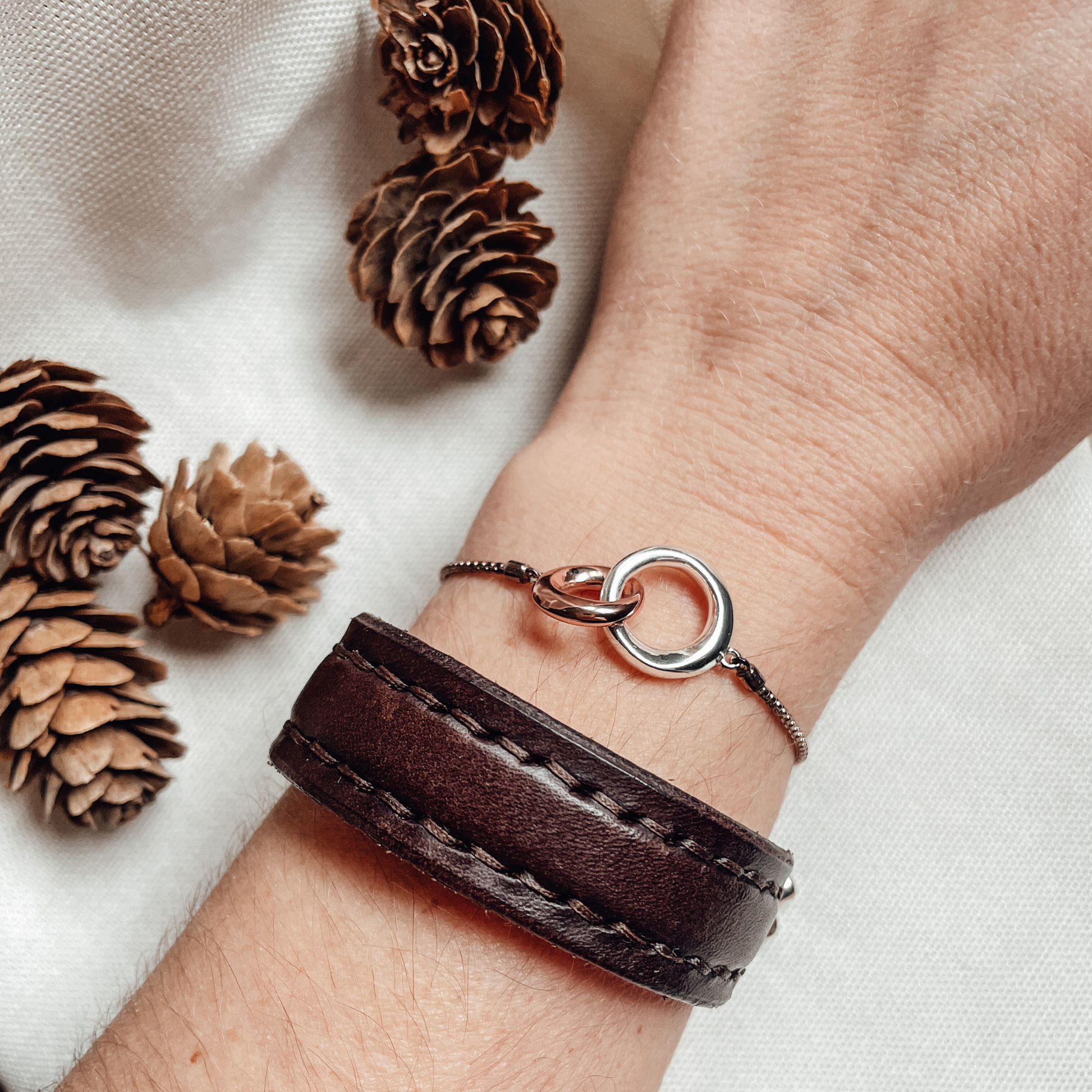 Dark Brown Leather Cuff Bracelet